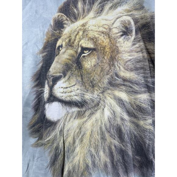 Vintage The Mountain Short Sleeve T-Shirt Lion Blue Tie-Dye Cotton 2XL - Picture 2 of 8